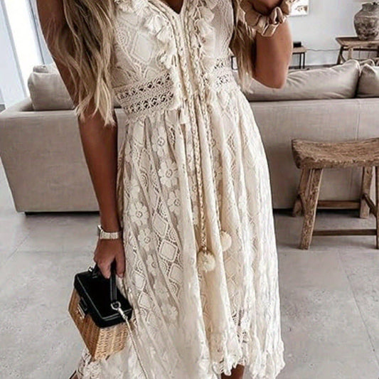 Boho lace  maxi dress