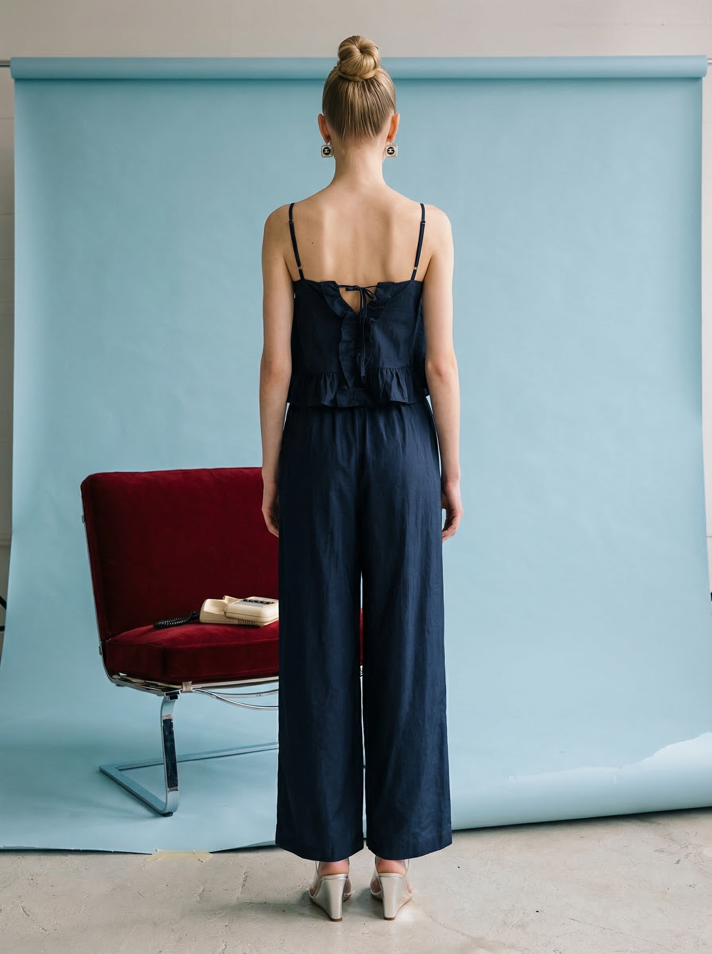 Tiered Ruffle Cami Top & Wide Leg Pants Set