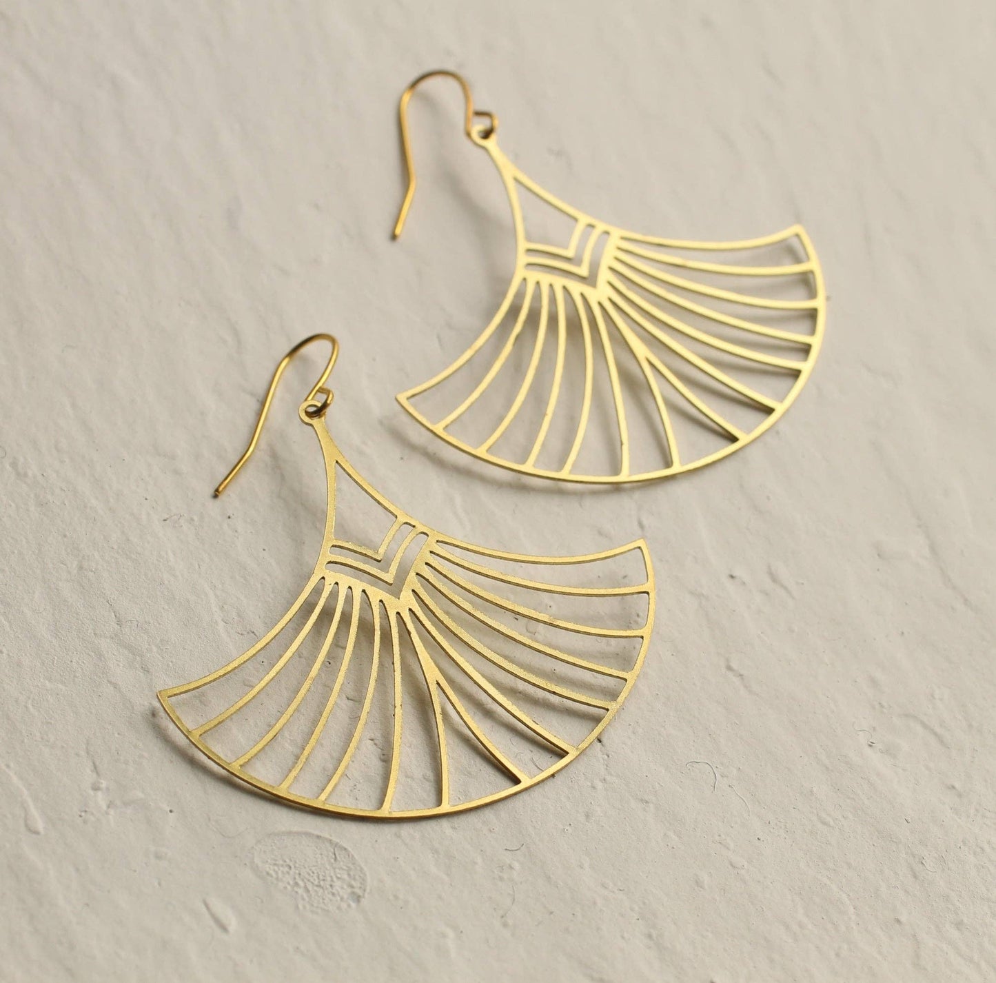 Art Deco Aztec Statement Fan Earrings