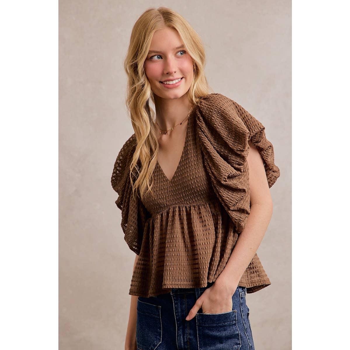 Bubble Sleeve Blouse