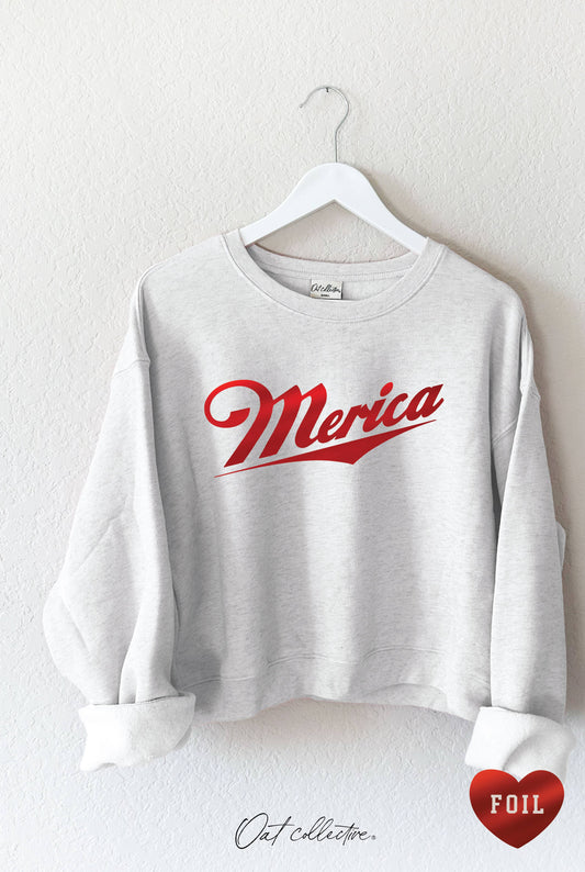 'MERICA  Foil Graphic Sweatshirt