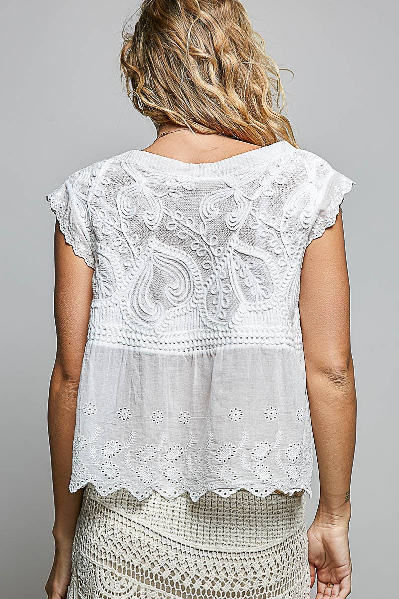 Crochet Detail Summer Tee