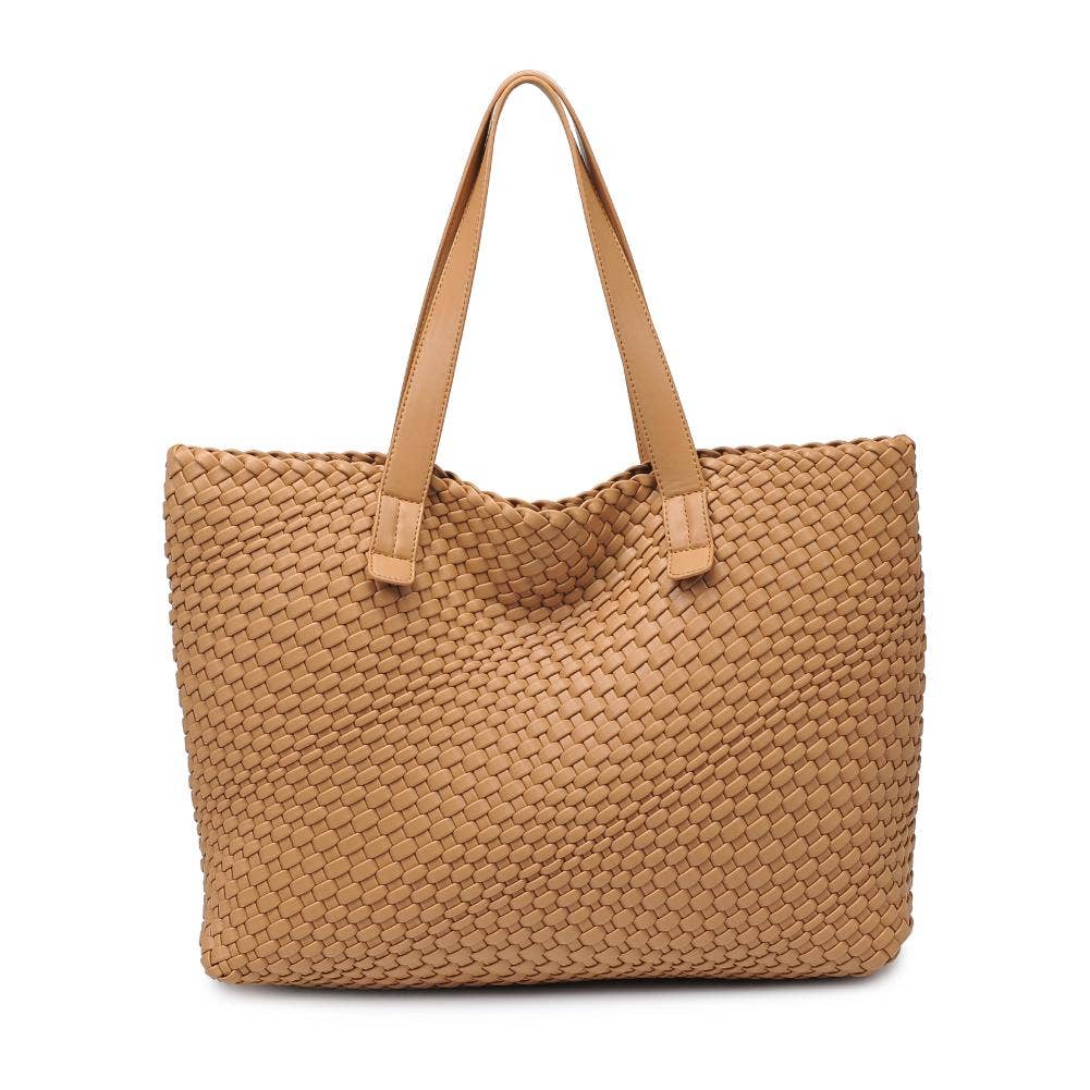 Piquant Woven Tote: Tan