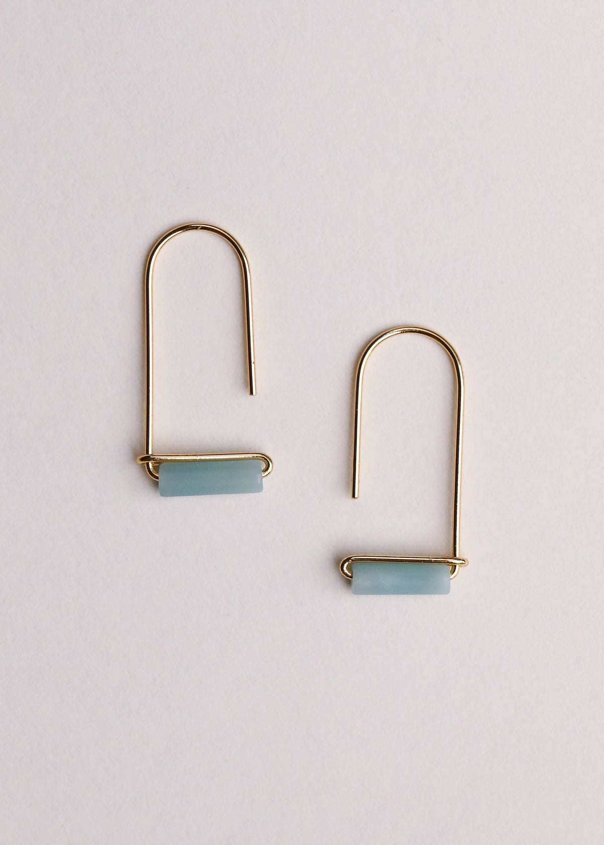 Amazonite Drop Gold Earring