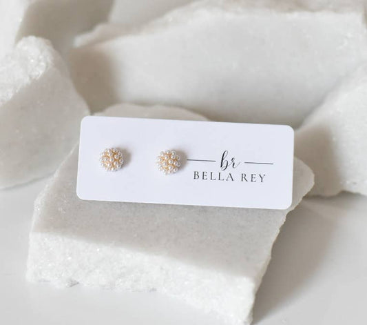 Lettie pearl cluster stud earrings | dainty