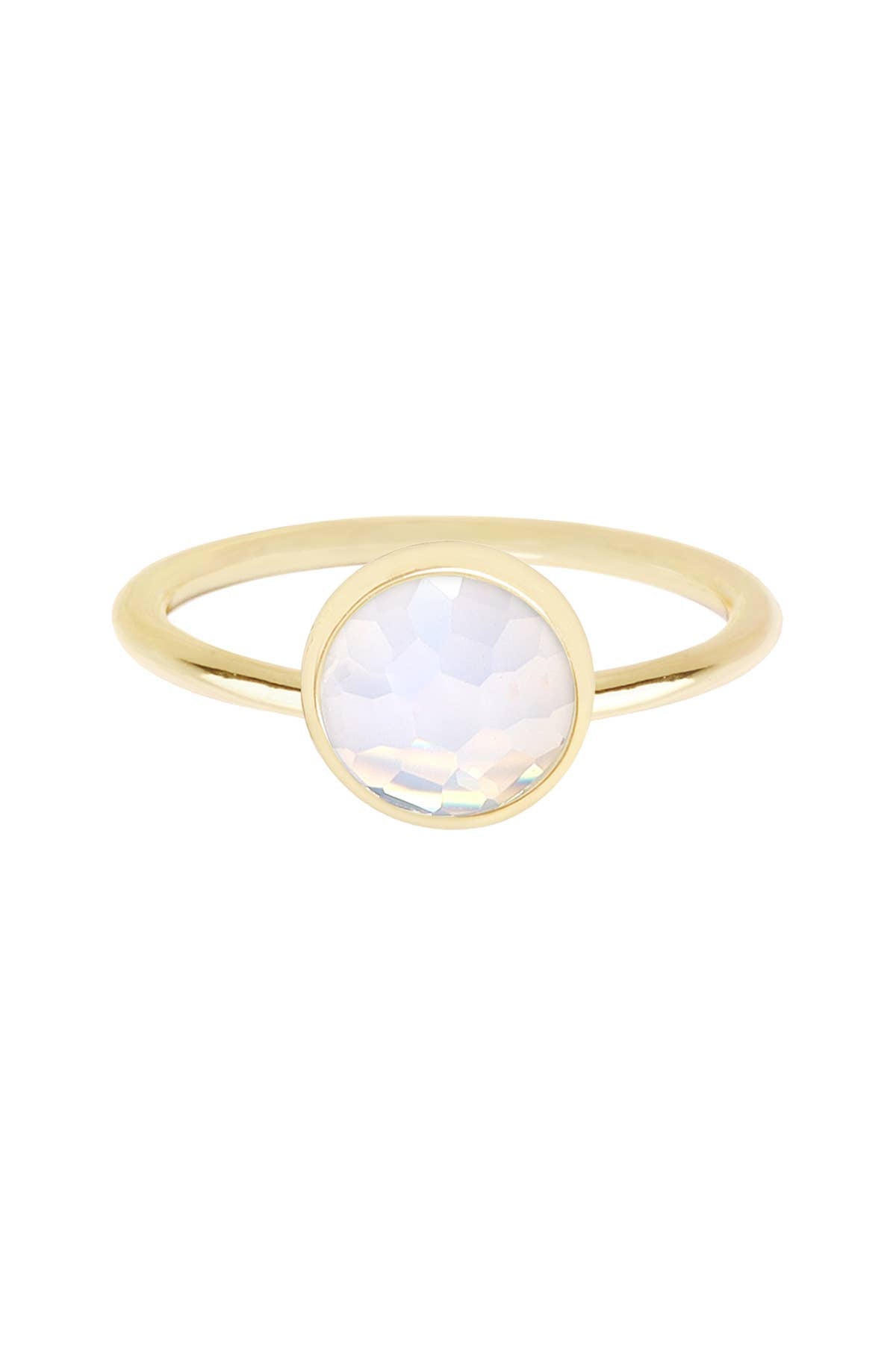 Moonstone Crystal Cab Ring - Gold Plated