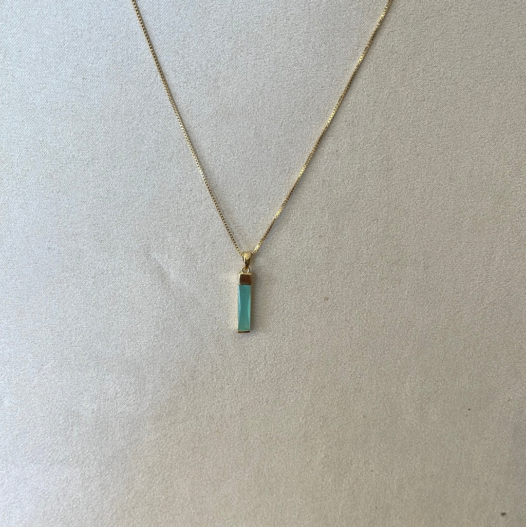 Aqua Crystal Pendant Necklace