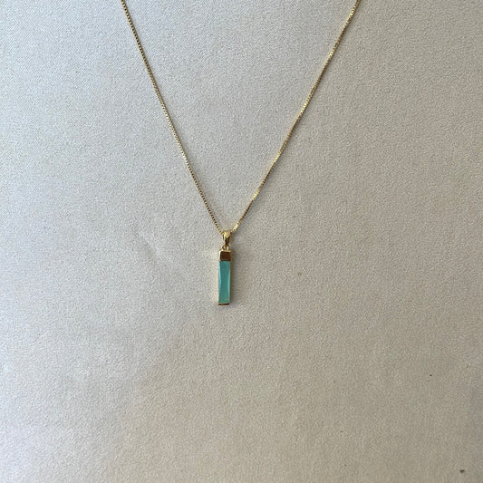 Aqua Crystal Pendant Necklace