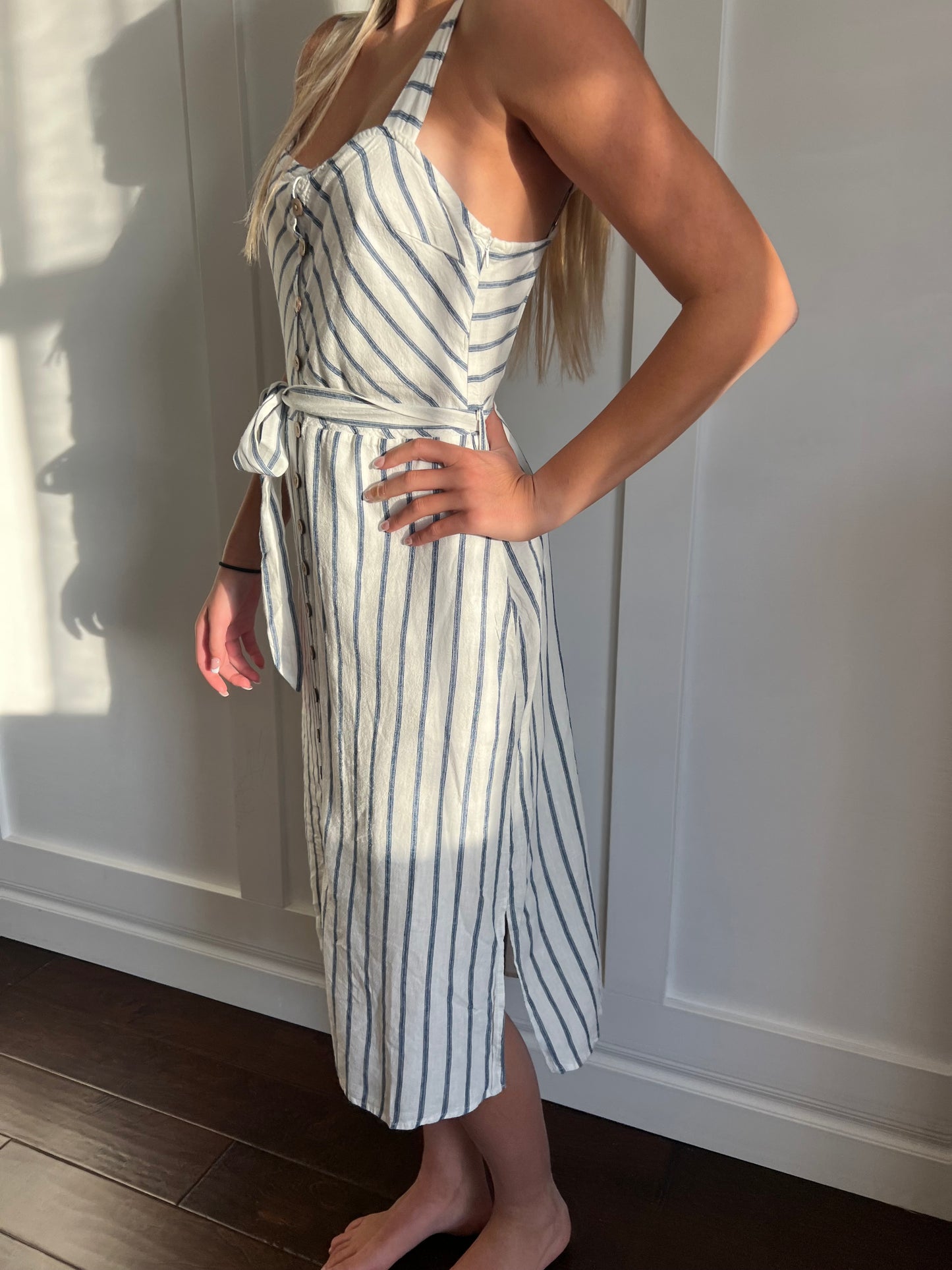 Amber Navy Stripe Dress