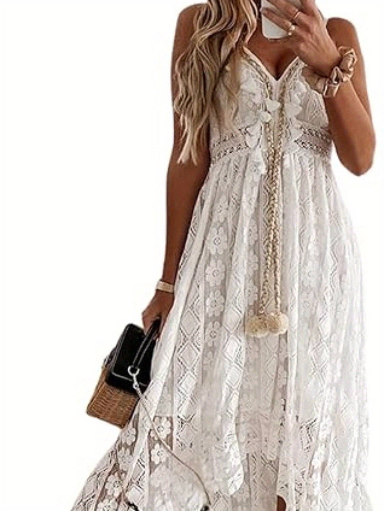 Boho lace  maxi dress