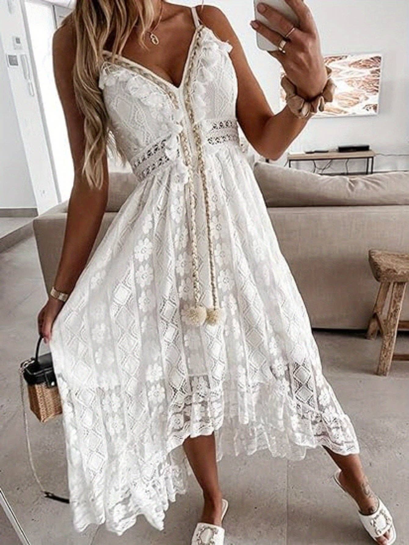 Boho lace  maxi dress