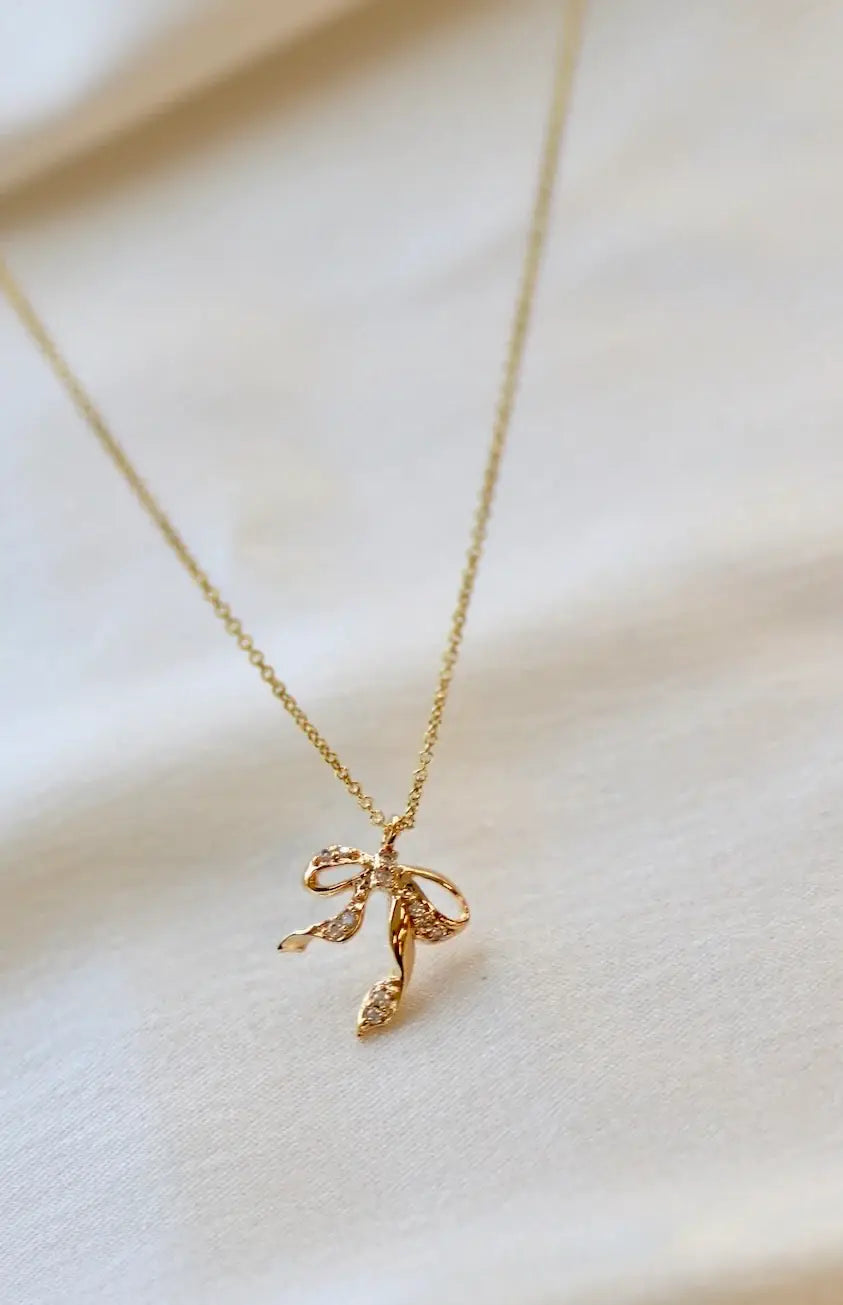 CZ BOW NECKLACE