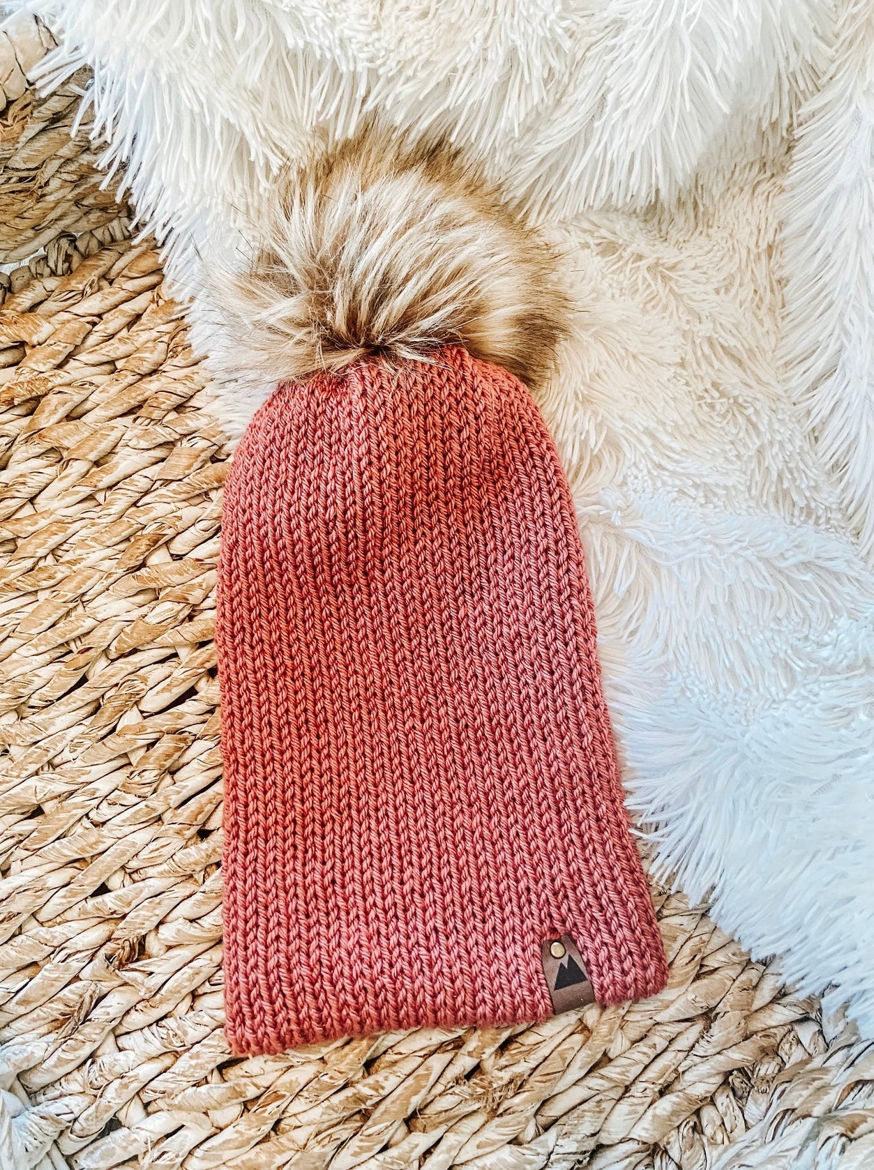 Knit Beanie Toque with Fur Pom Pom