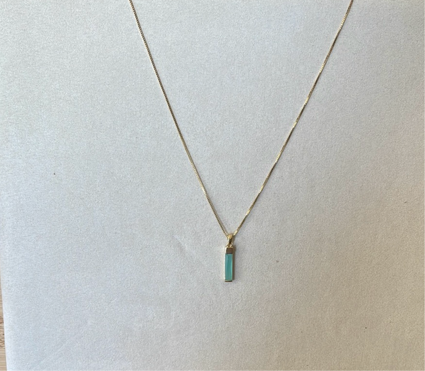 Aqua Crystal Pendant Necklace