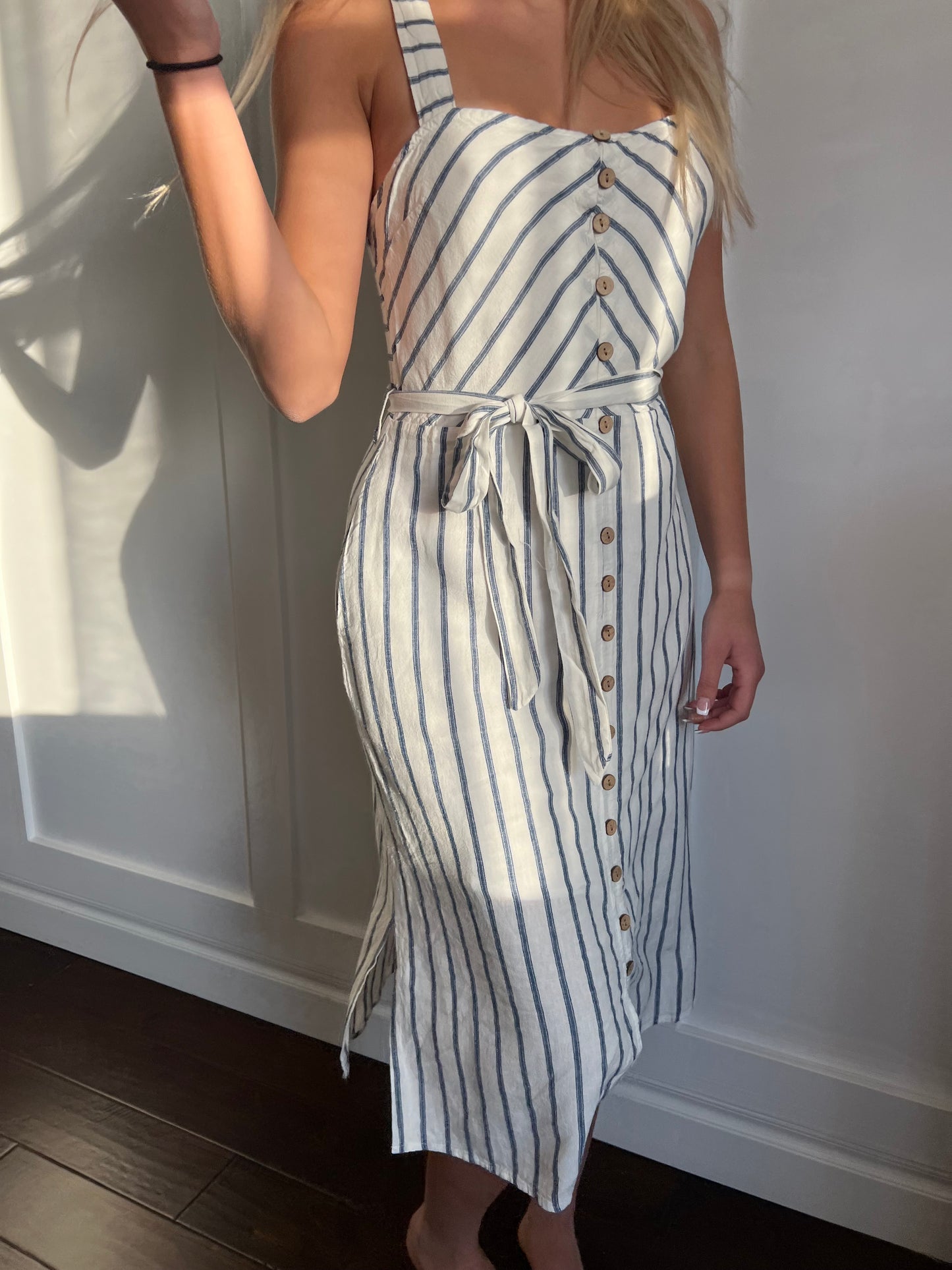 Amber Navy Stripe Dress