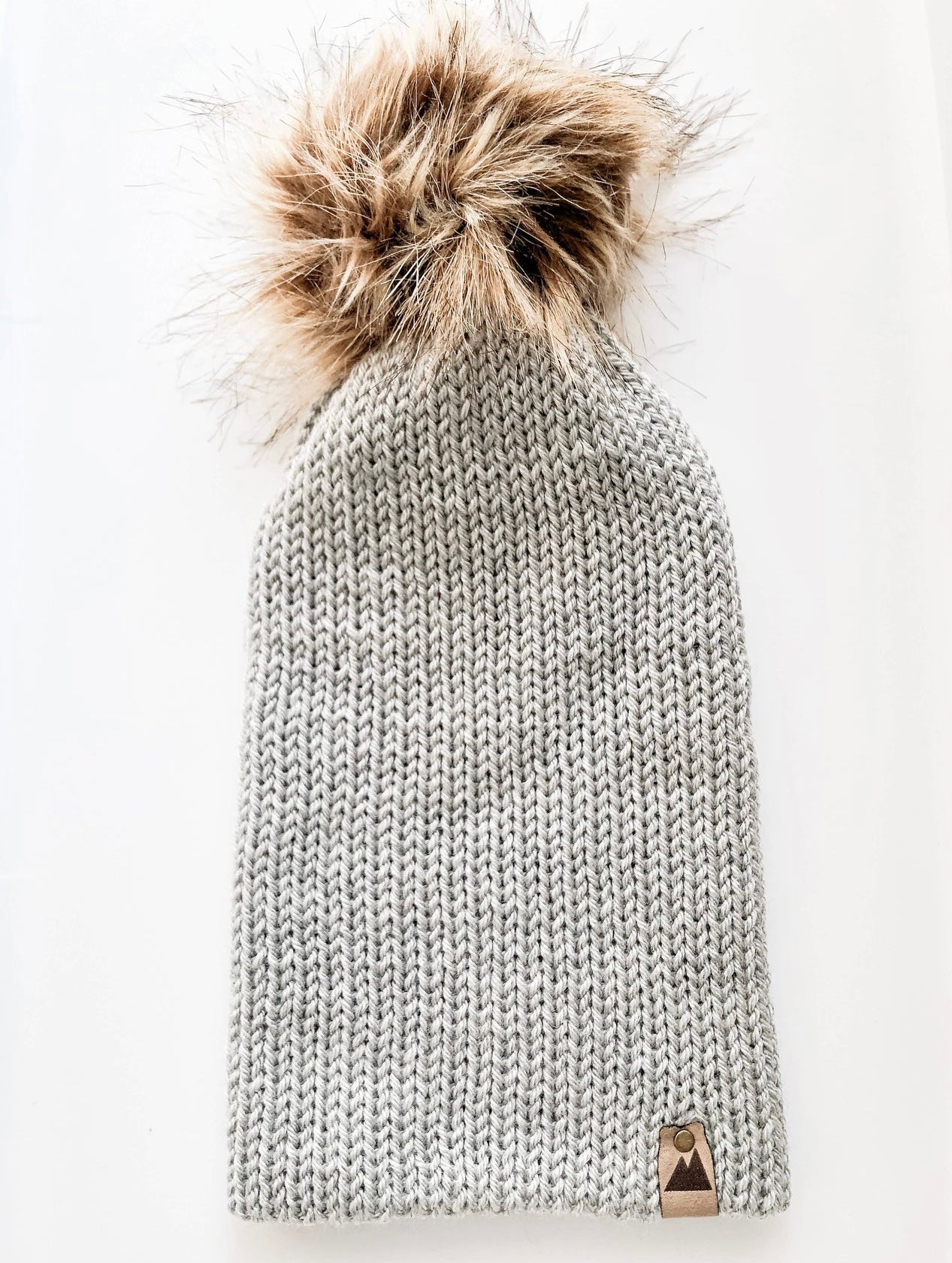 Knit Beanie Toque with Fur Pom Pom