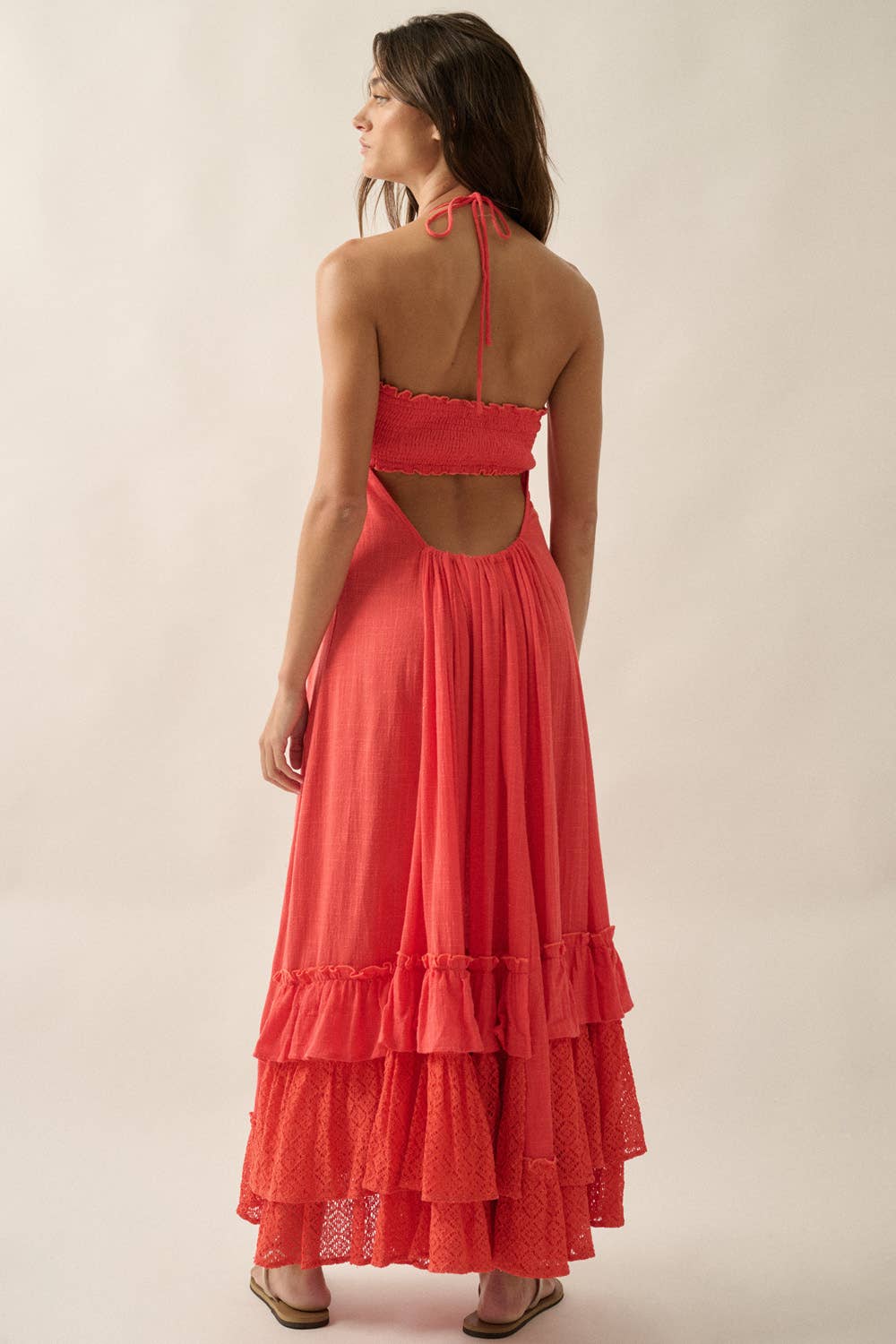 Ruffled Red Maxi