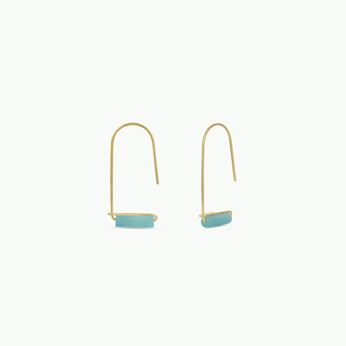 Amazonite Drop Gold Earring
