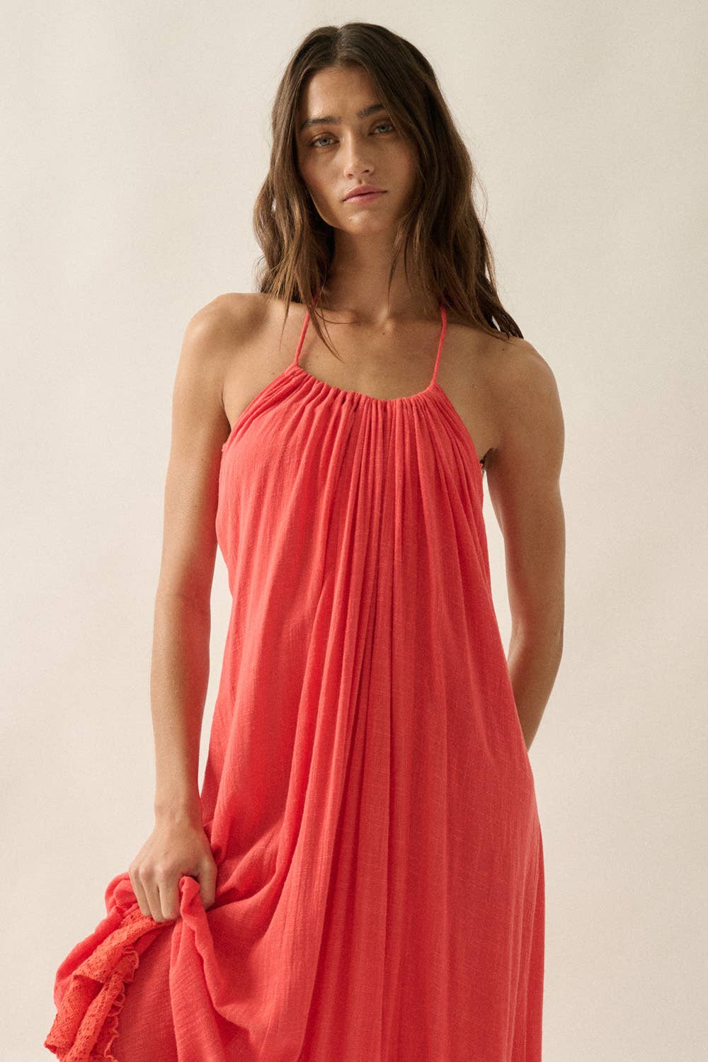 Ruffled Red Maxi