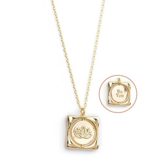 Be You + Lotus Flip Necklace: Gold