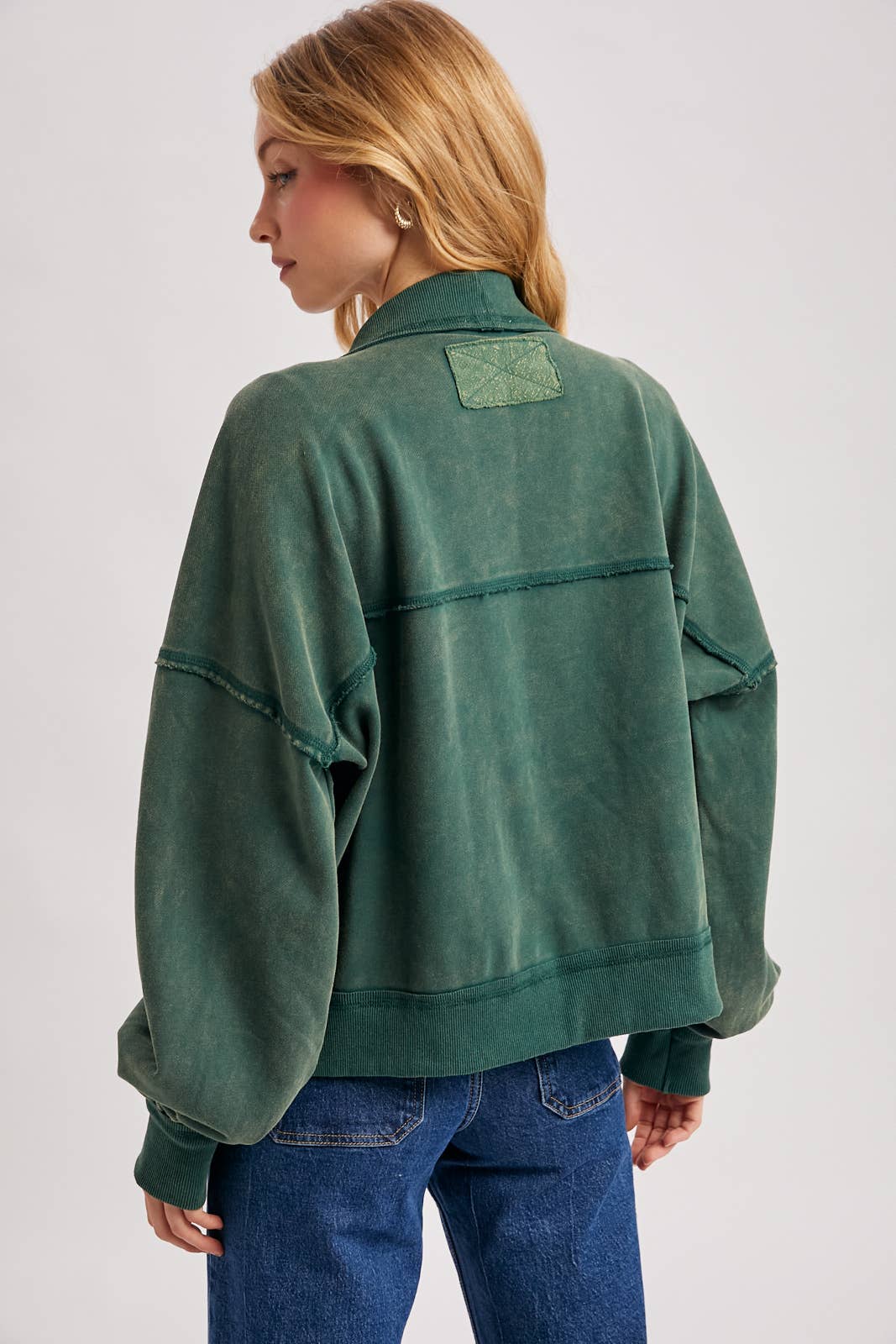 Washed Open Front Cardigan