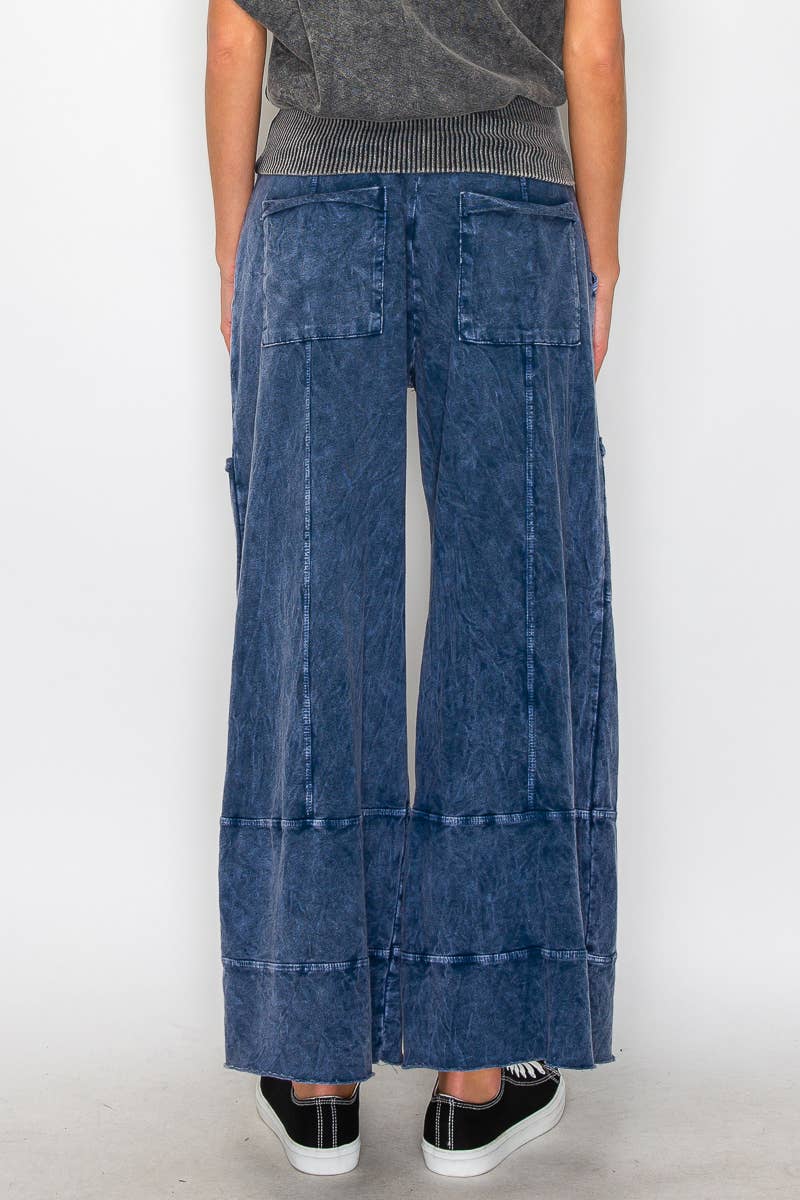 Mineral Wash Wide Leg Pants