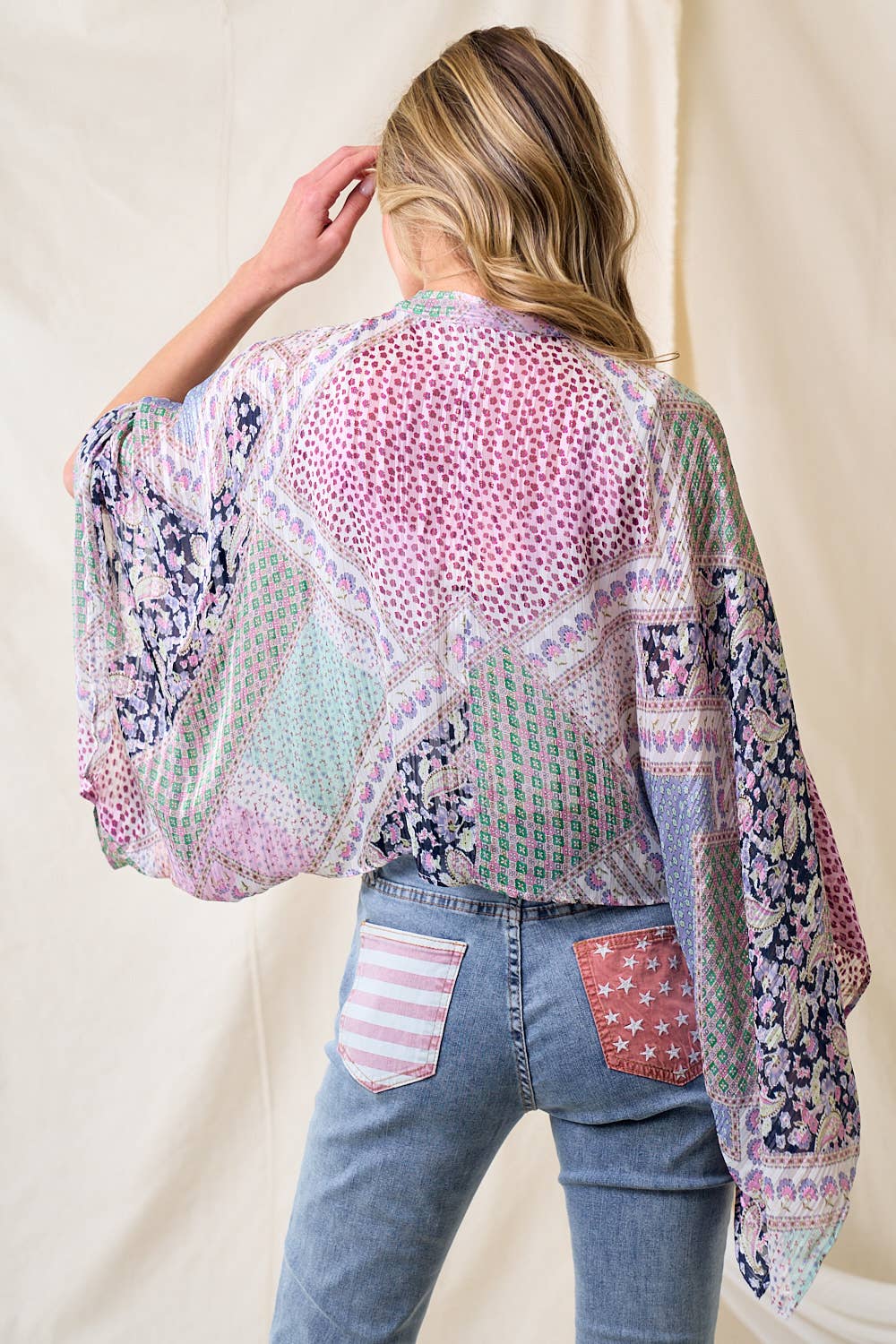 Blue Printed Kimono