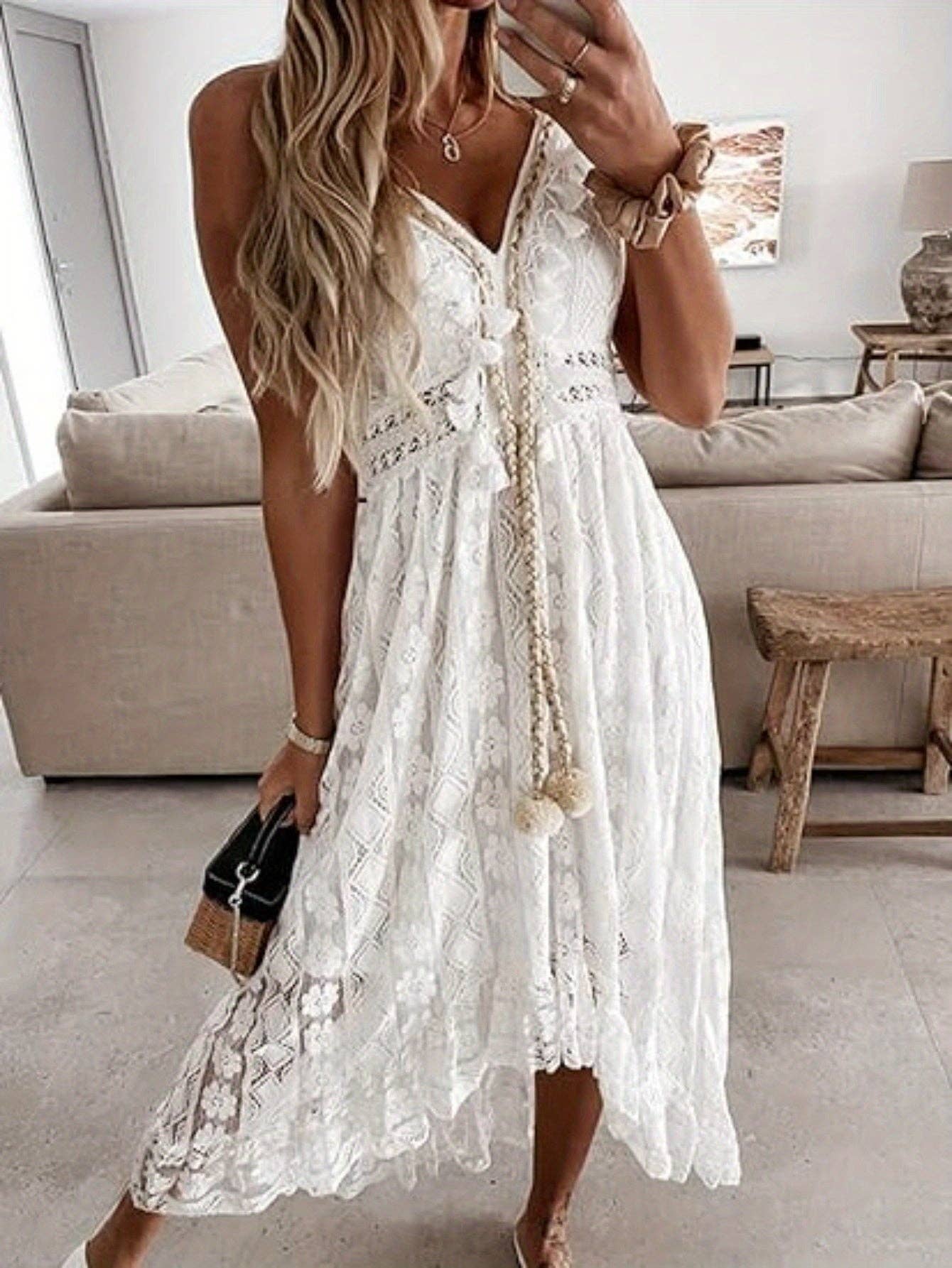 Boho lace  maxi dress