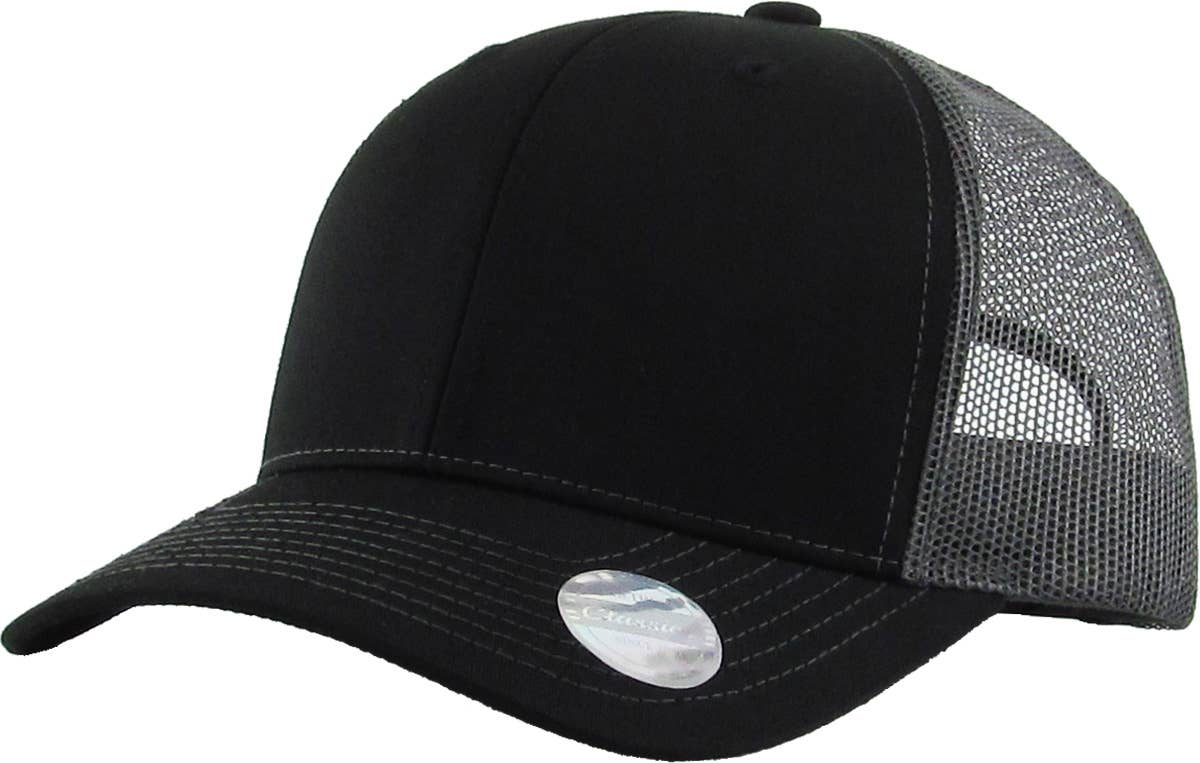 CLASSIC 6 PANEL MESH BACK: BLK-BLK