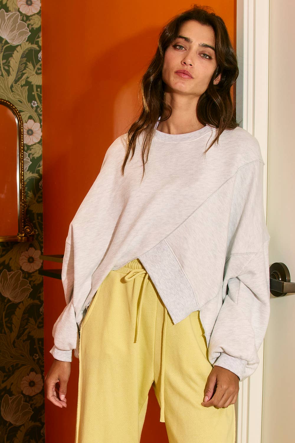 Asymmetric Hem  Sweatshirt