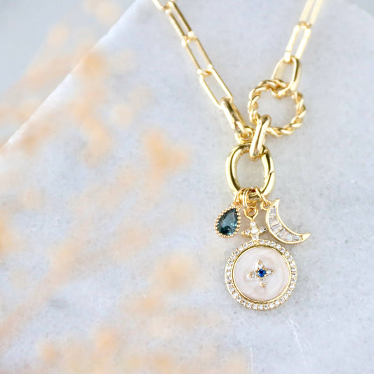 Blue Celestial Charm Necklace