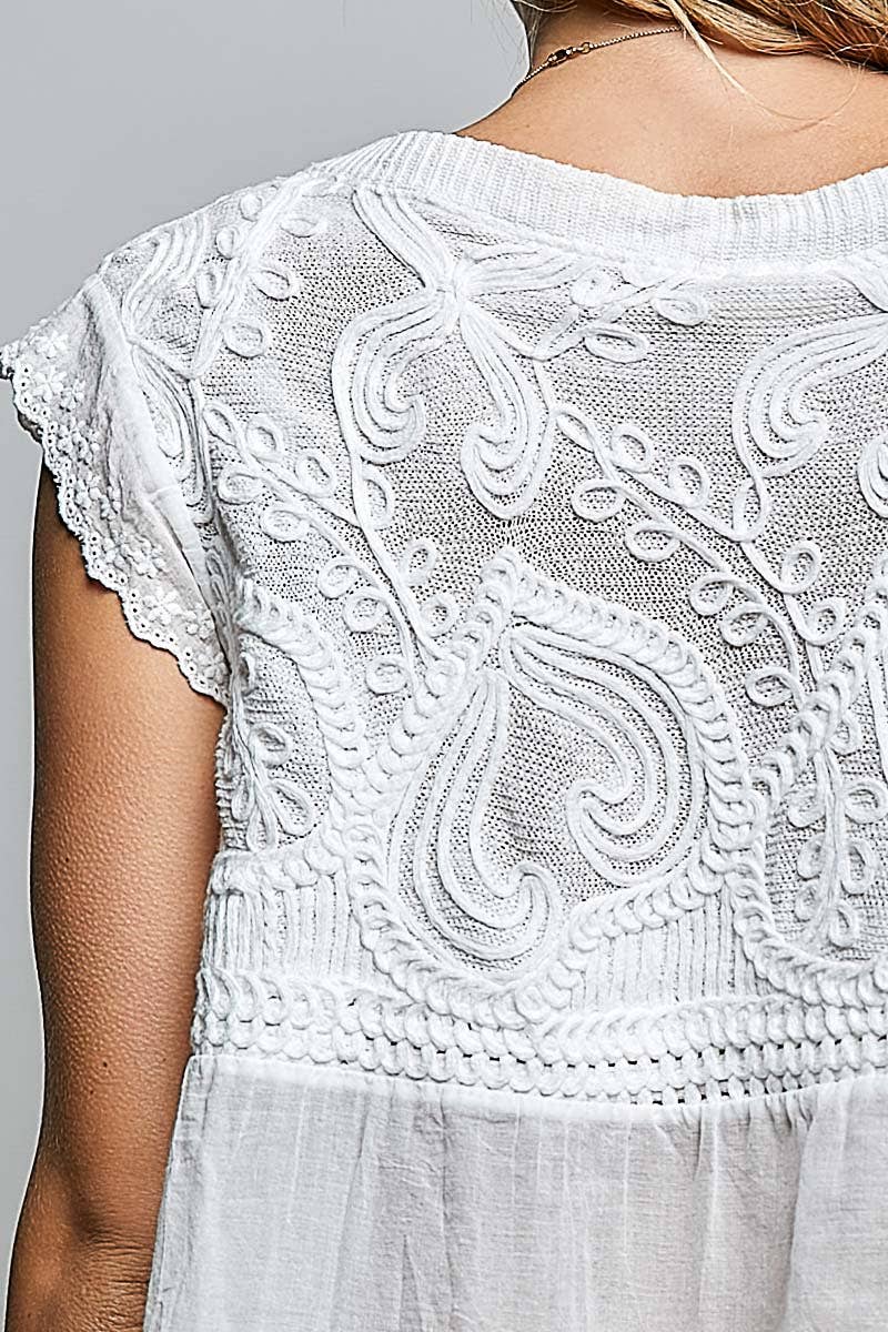 Crochet Detail Summer Tee