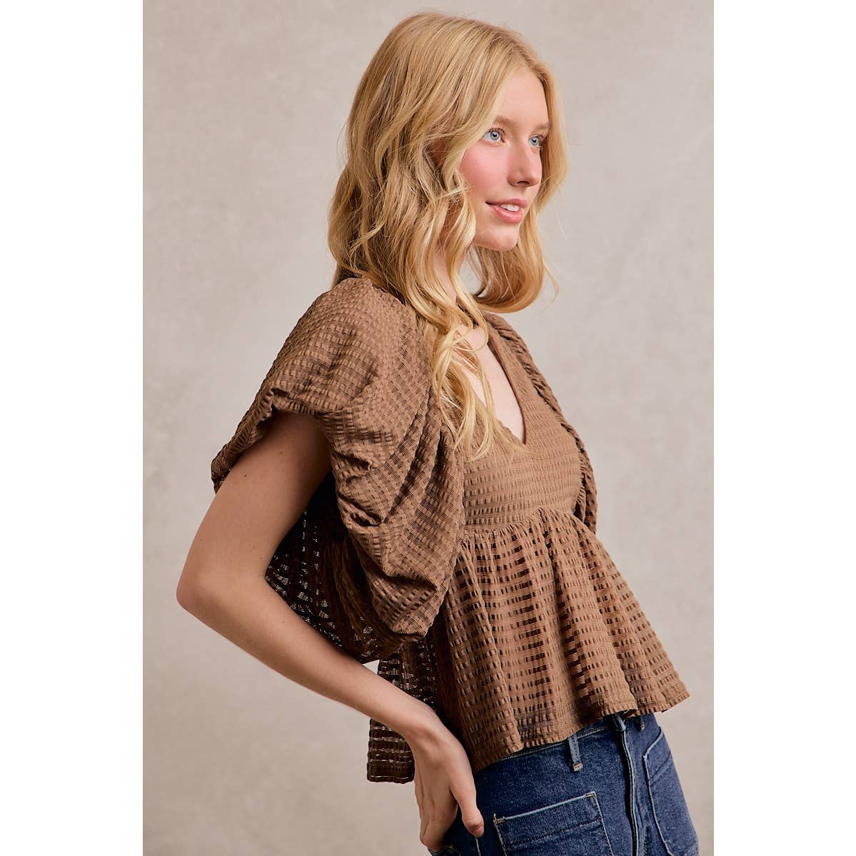 Bubble Sleeve Blouse