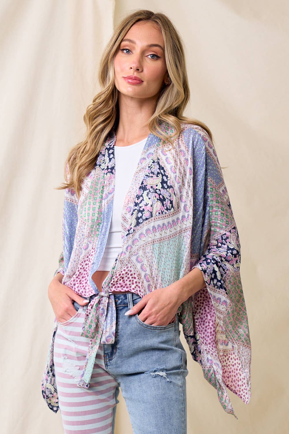 Blue Printed Kimono