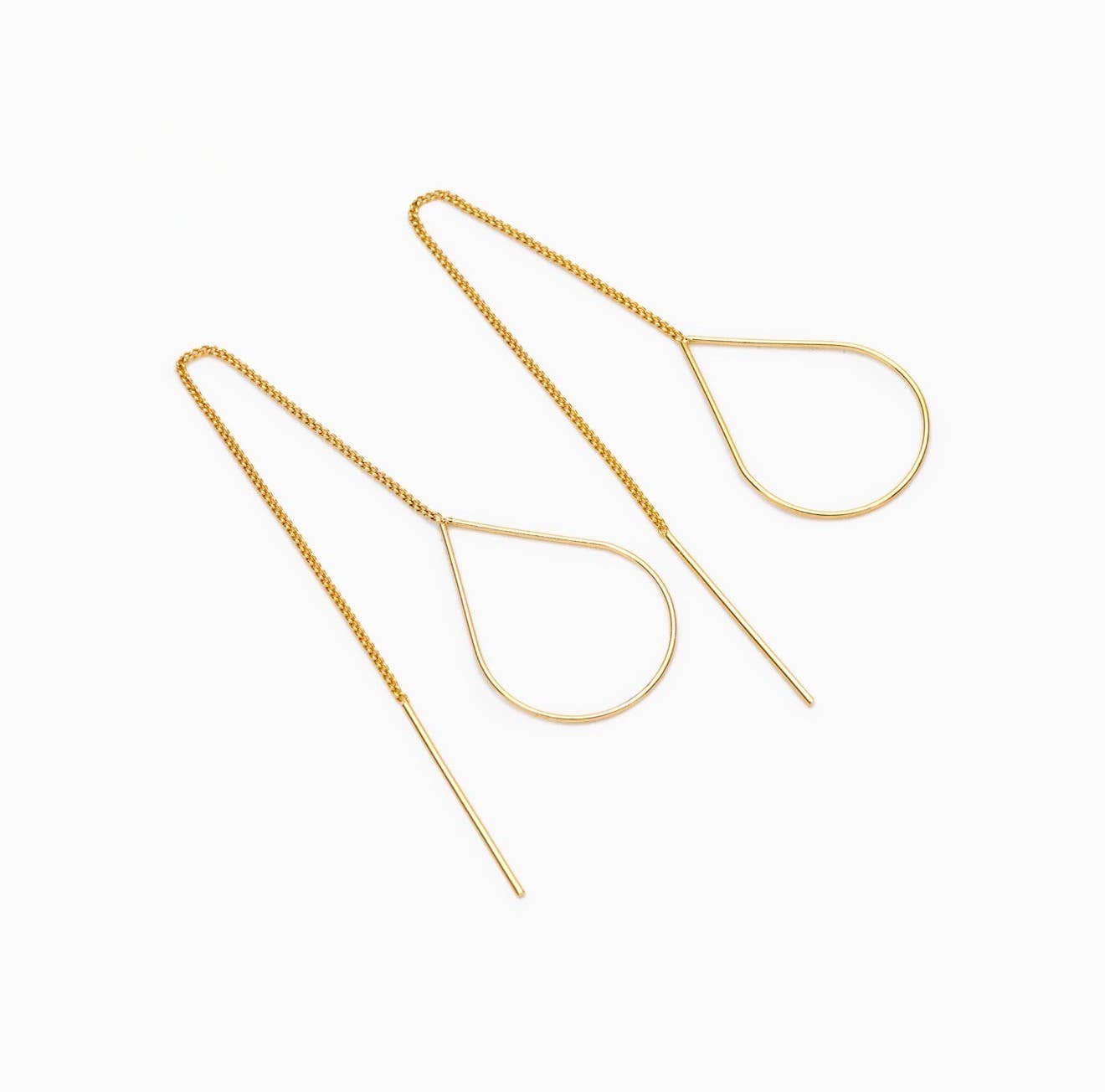 Alice threader teardrop chain earrings |18k gold plated