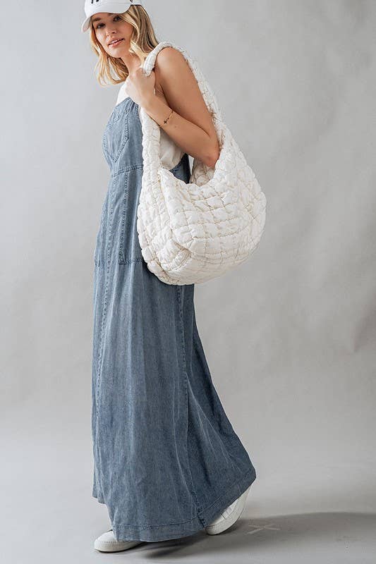 Tie Strap Denim Maxi Dress