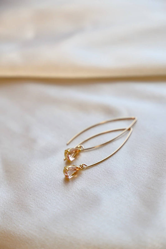 CHAMPAGNE TEARDROP EARRINGS: Gold