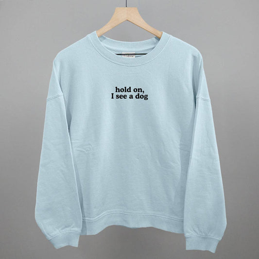 Hold On I See A Dog: Nantucket Breeze Oversized Boxy Crew