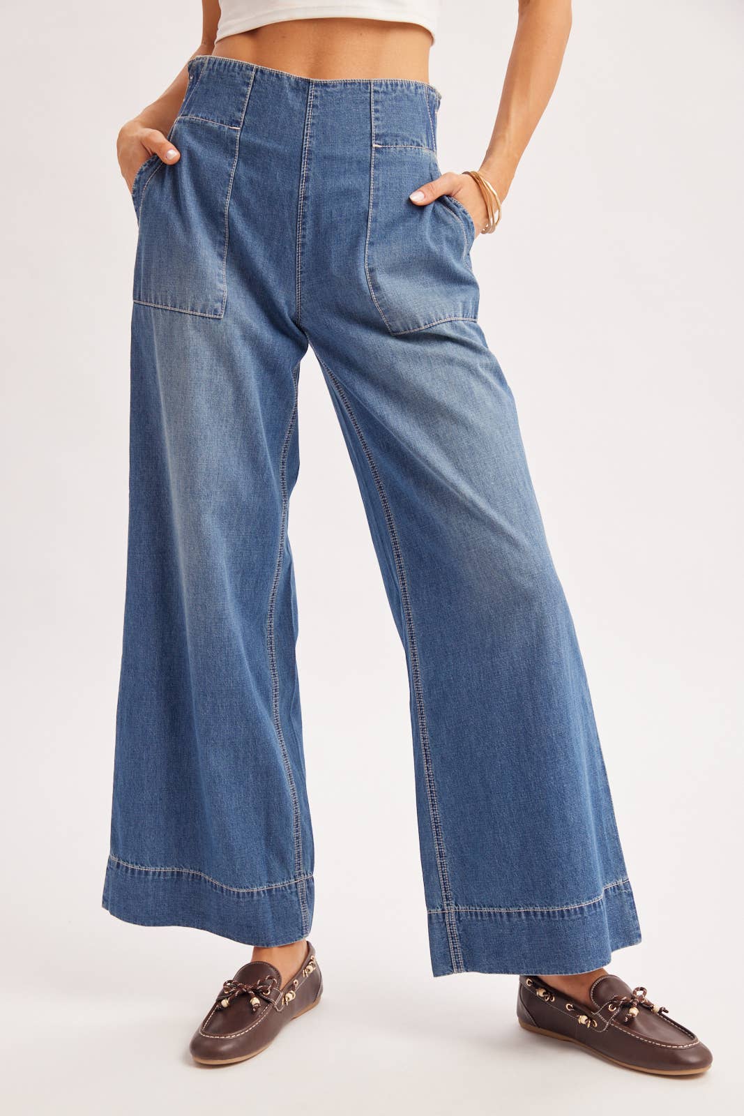 Wide Leg Denim Jeans