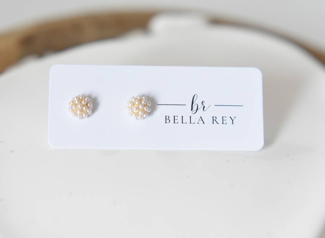 Lettie pearl cluster stud earrings | dainty