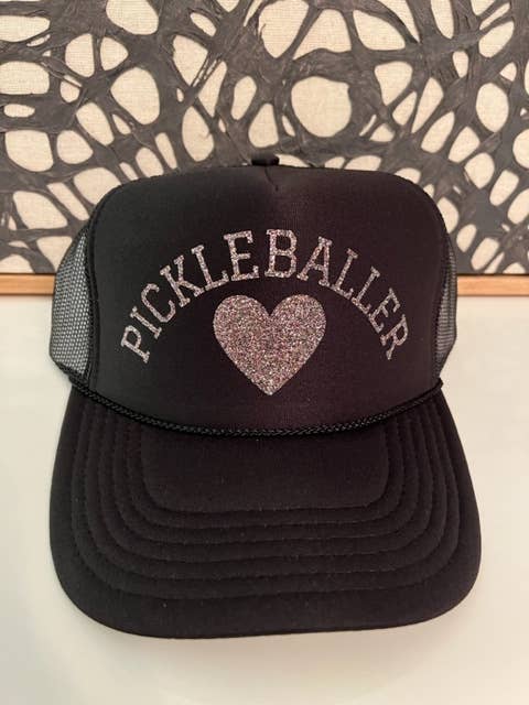 PICKLEBALLER black trucker hat