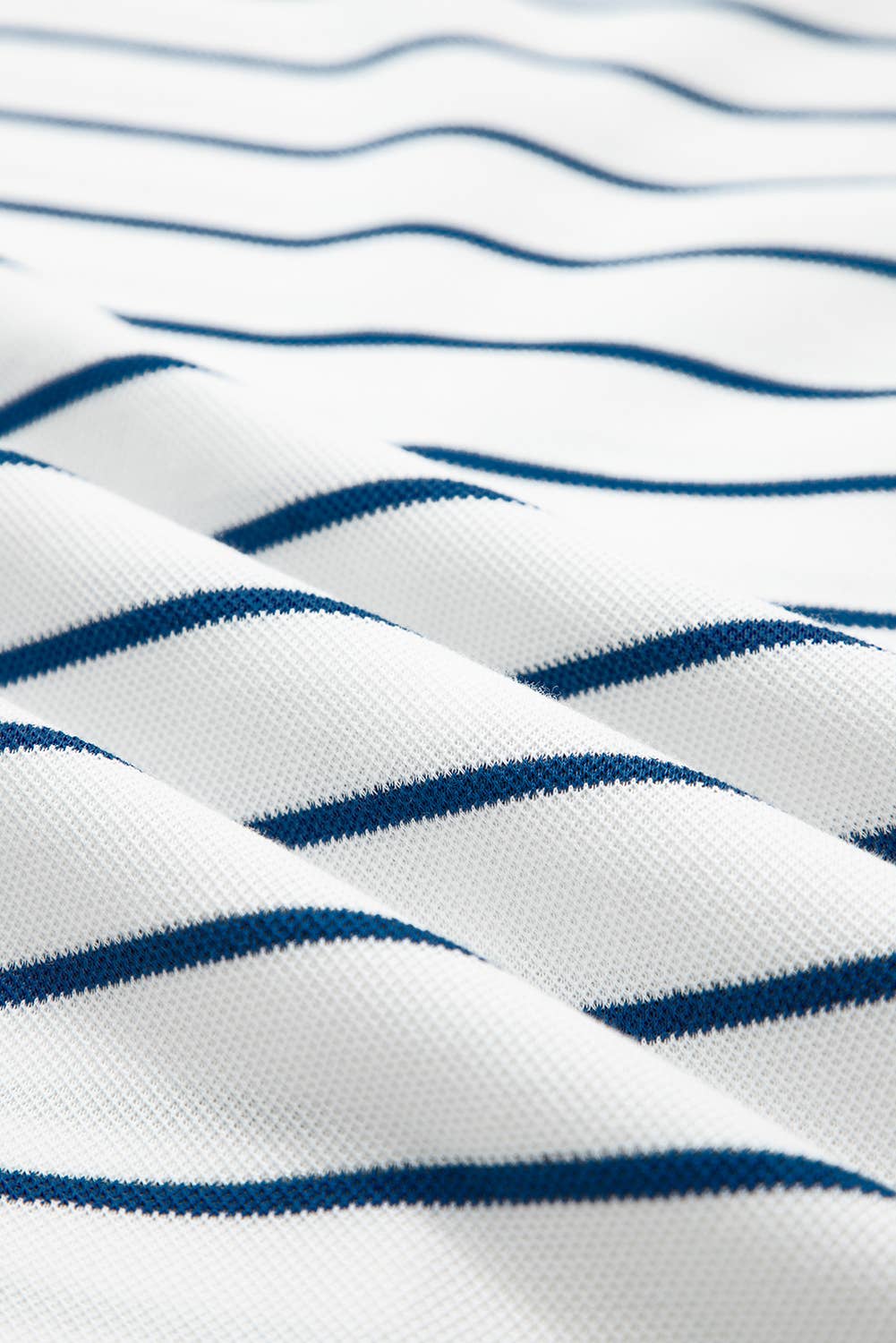 Casual Style Striped Short Sleeve Two-Piece Set | Blue/White