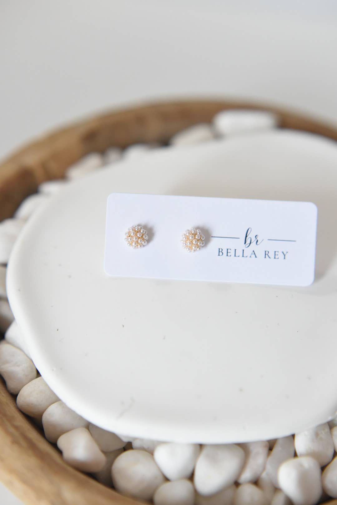Lettie pearl cluster stud earrings | dainty