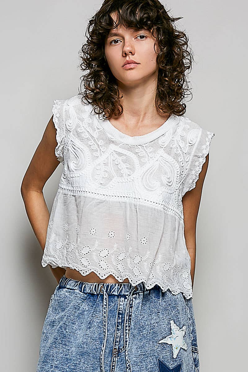 Crochet Detail Summer Tee