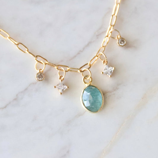 Kyanite CZ Charm Necklace