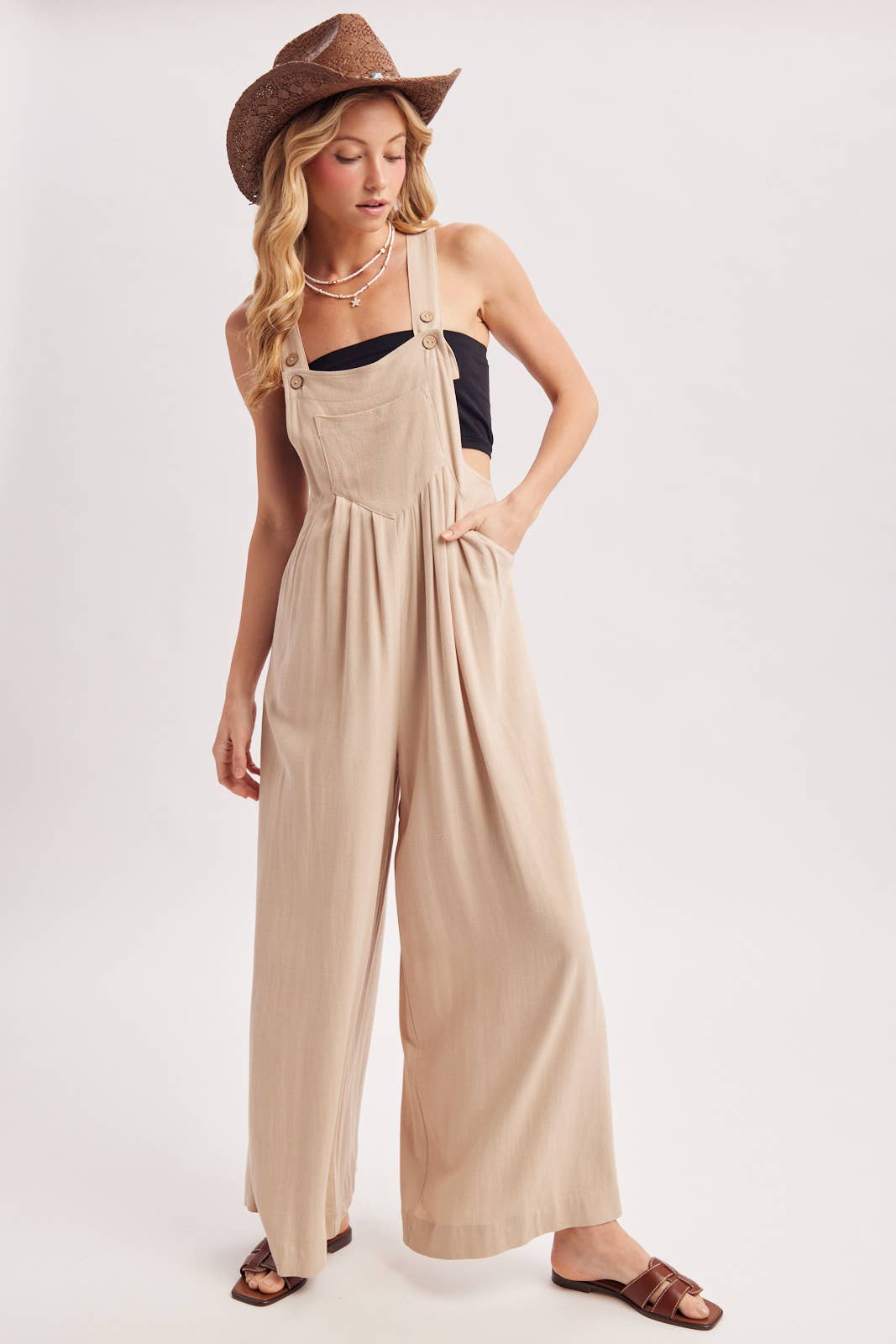 Flowy Wide Leg Overall