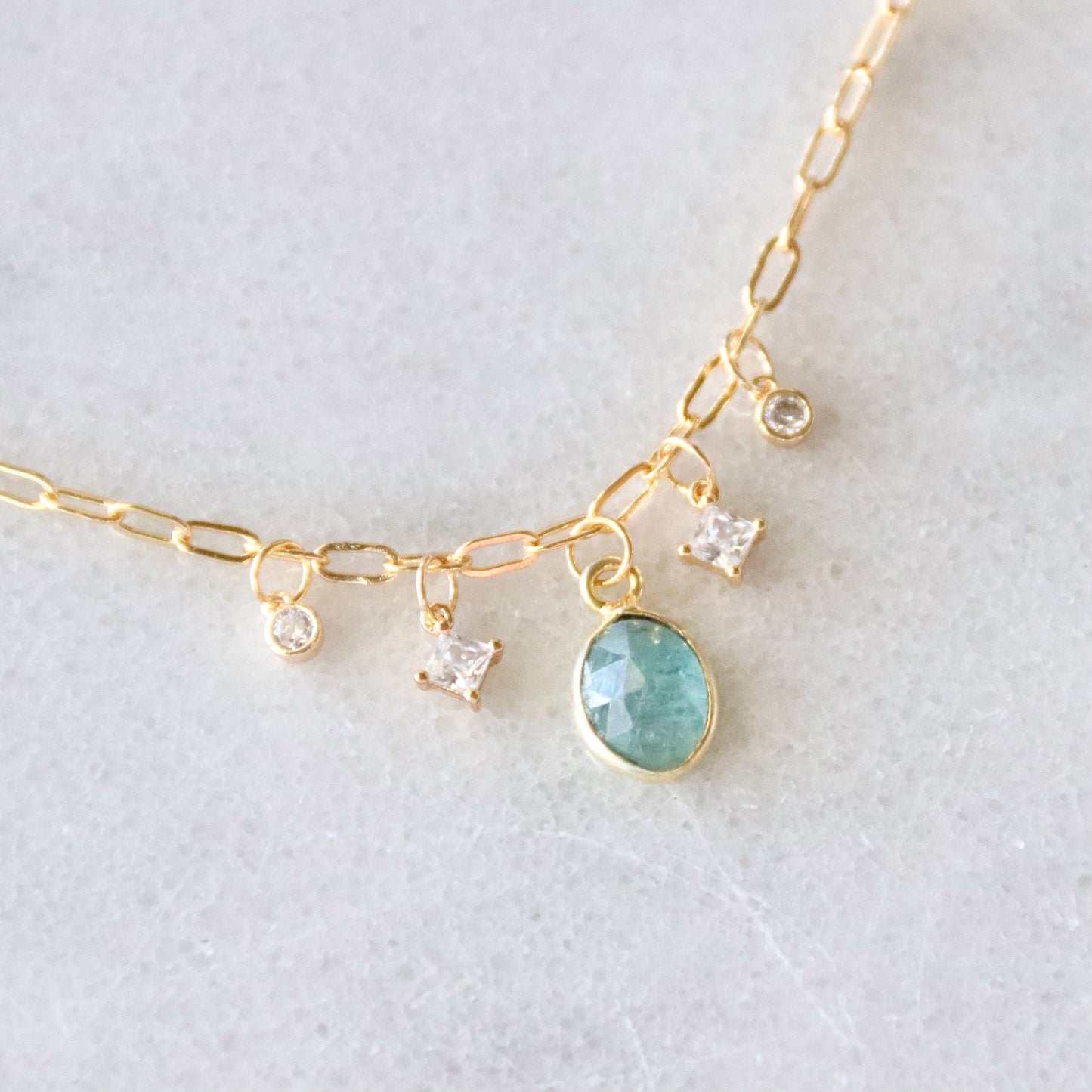 Kyanite CZ Charm Necklace