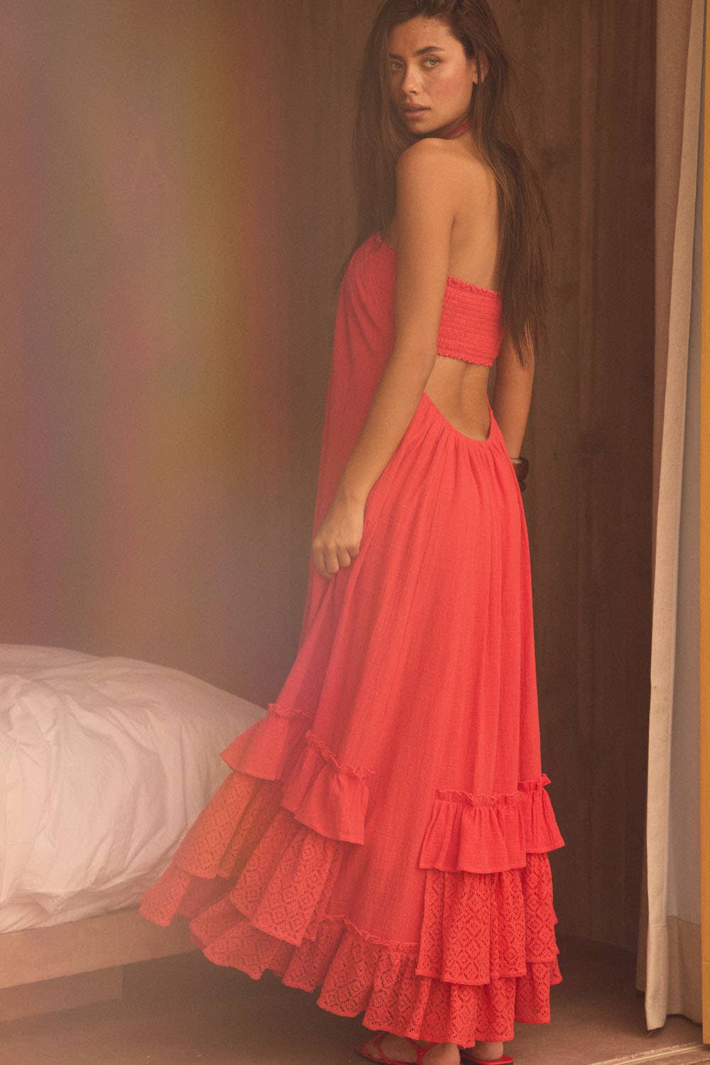 Ruffled Red Maxi