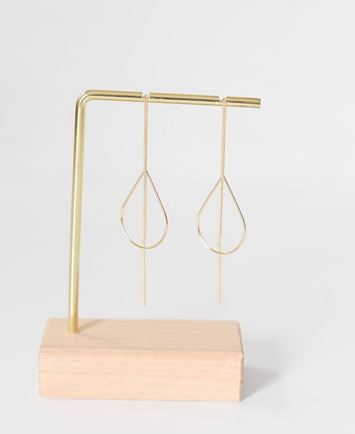 Alice threader teardrop chain earrings |18k gold plated