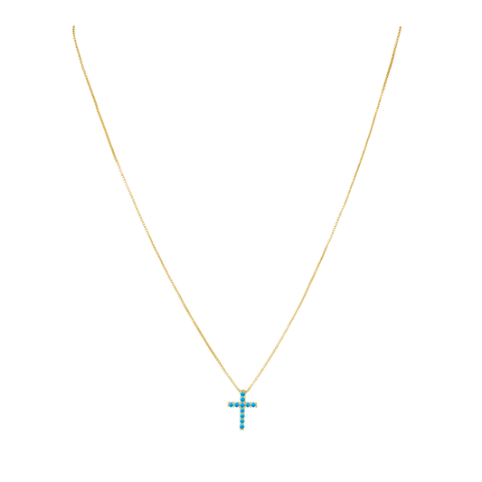 Raya CZ Cross Turquoise